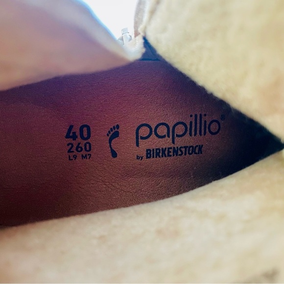 Birkenstock Papillio Ebba Wedge Bootie Size EU 40 NWOT Beige Suede - Picture 4 of 7